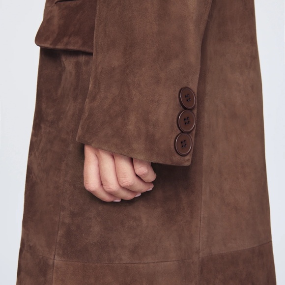 Ducie Aggie Suede Maxi Leather Coat SIZE XS - Picture 5 of 15